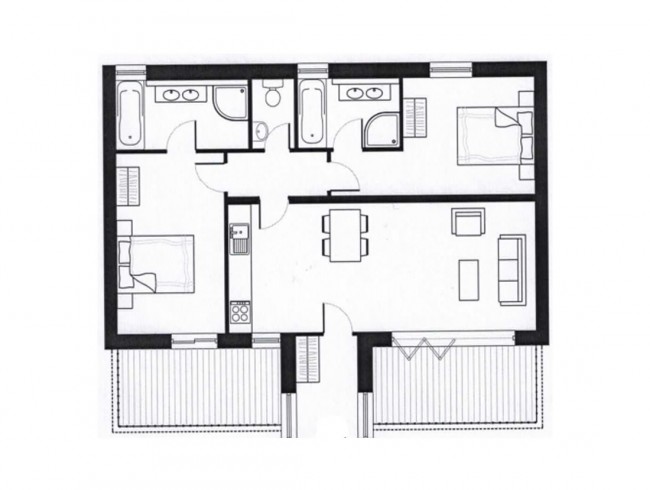 Beispielskizze: Appartement Steinadler Obertauern - Typ 3B