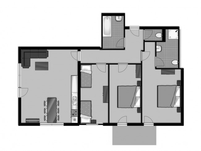 Beispielskizze: Appartement 4A im Freja Obertauern