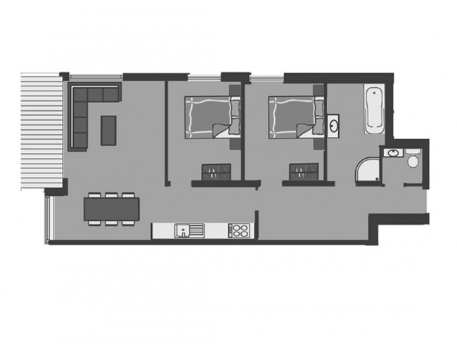 Beispielskizze: Appartement C21 & C22 im Obertauern Alps für 4 bis 6 Personen
