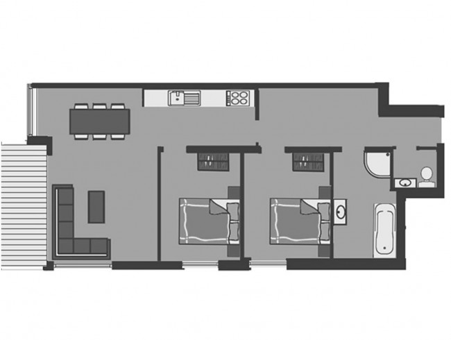 Beispielskizze: Appartement Top 9 & 10 im Obertauern Alps für 4 bis 6 Personen