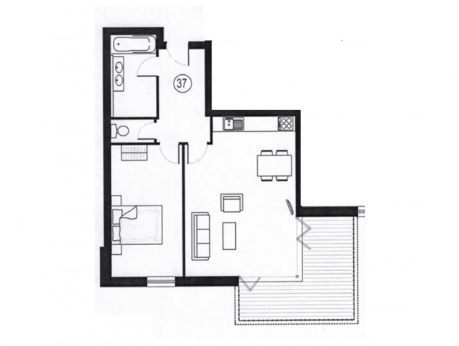 Beispielskizze: Appartement Steinadler Obertauern - Typ 2A