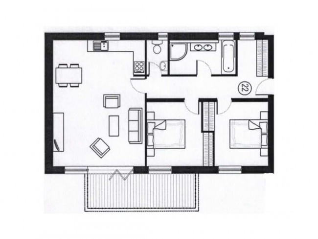 Beispielskizze: Appartement Steinadler Obertauern - Typ 3A