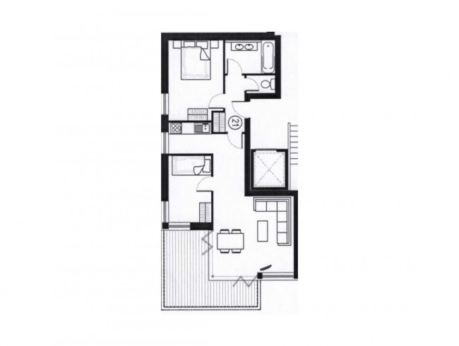 Beispielskizze: Appartement Steinadler Obertauern - Typ 3A für 4 bis 5 Personen