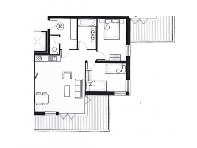 Beispielskizze: Appartement Steinadler Obertauern - Typ 3A für 