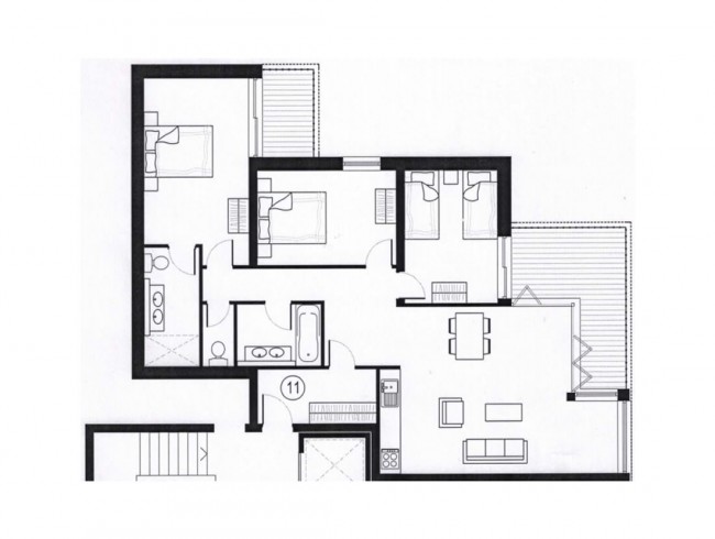 Beispielskizze: Appartement Steinadler Obertauern - Typ 4A/4B