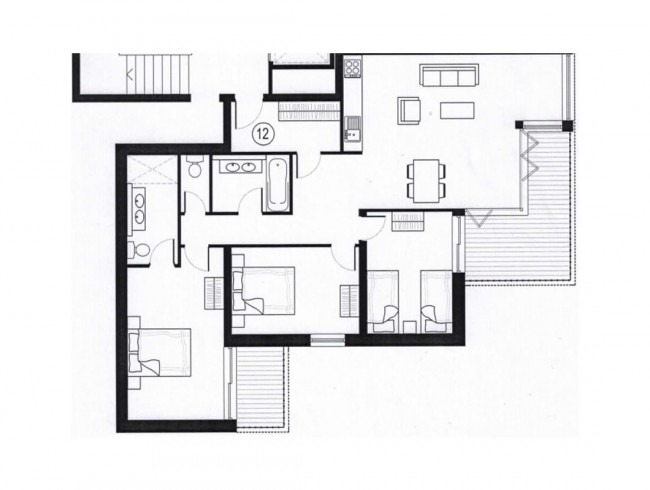 Beispielskizze: Appartement Steinadler Obertauern - Typ 4A/4B für 4 bis 6 Personen