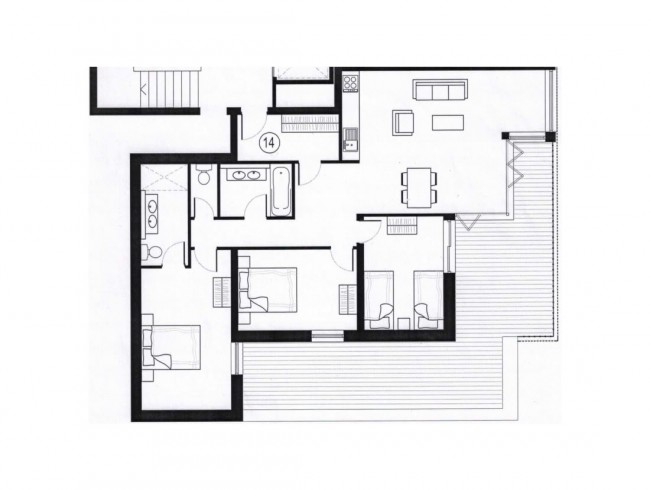 Beispielskizze: Appartement Steinadler Obertauern - Typ 4A/4B für 4 bis 6 Personen